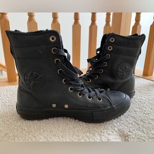 Converse leather zip-up high-tops